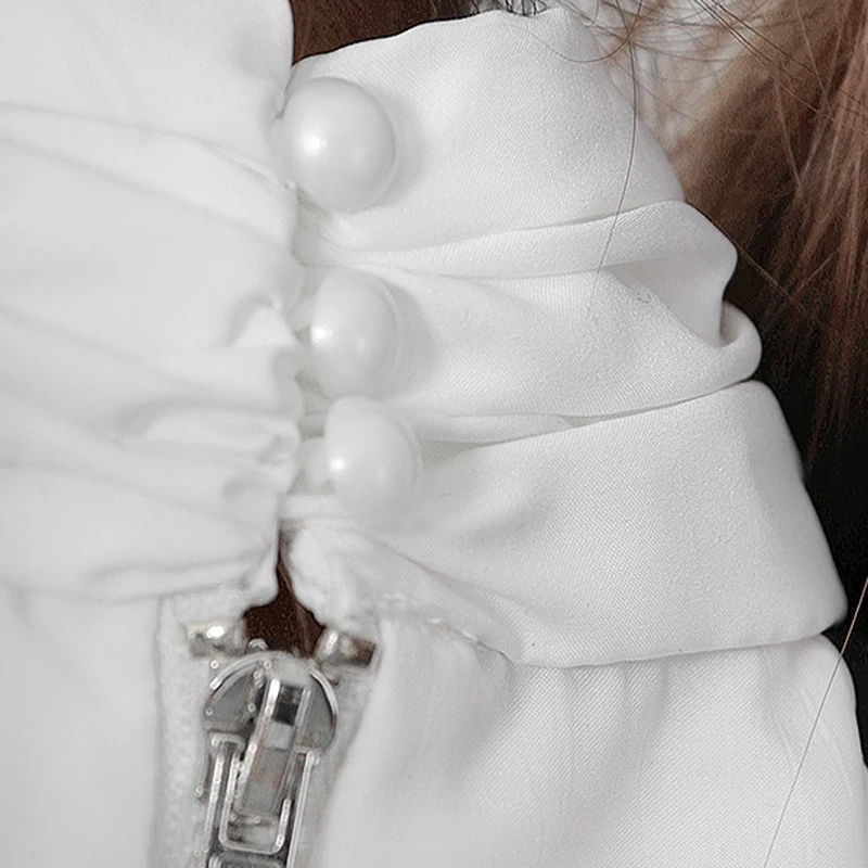 TWOTWINSTYLE Выдалбливают женские рубашки с воротником-стойкой фонарь с длинным рукавом хит цвет Женская рубашка блузка осень мода