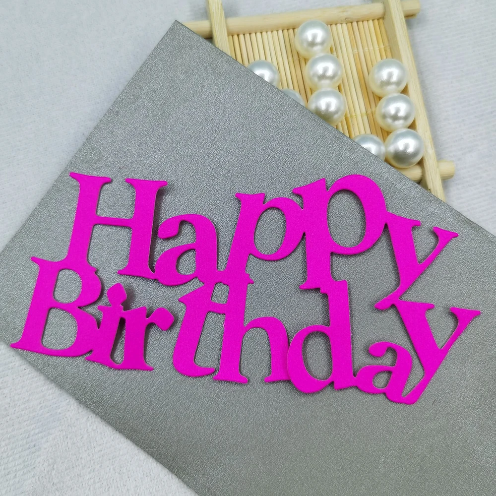 

Happy Birthday Metal Cutting Dies Scrapbooking Embossing Folder for Card Making Craft Mold Photo Alum DIY Slimline Dies