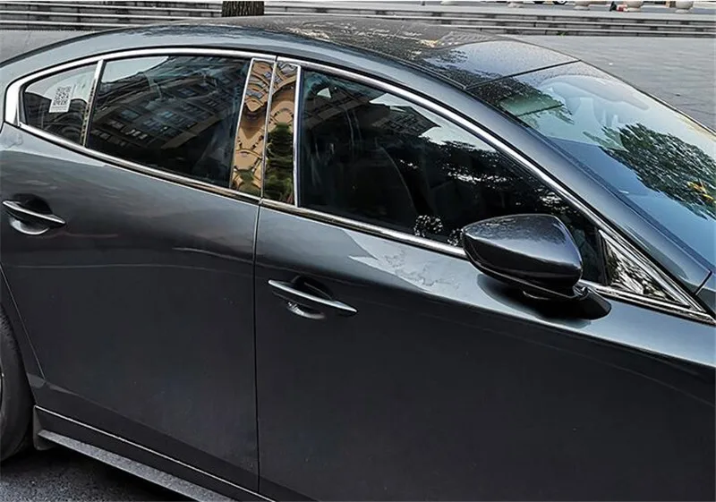 Авто отделка окна, столб наклейка хром аксессуары для mazda 3, стайлинга автомобилей, 8 шт