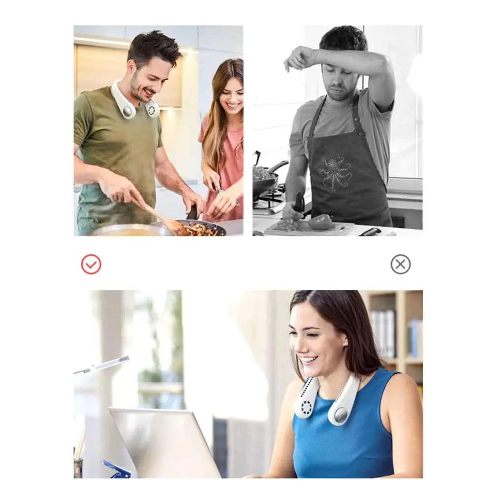 Мини USB портативный шейный вентилятор с перезаряжаемой батареей Ультра тихий