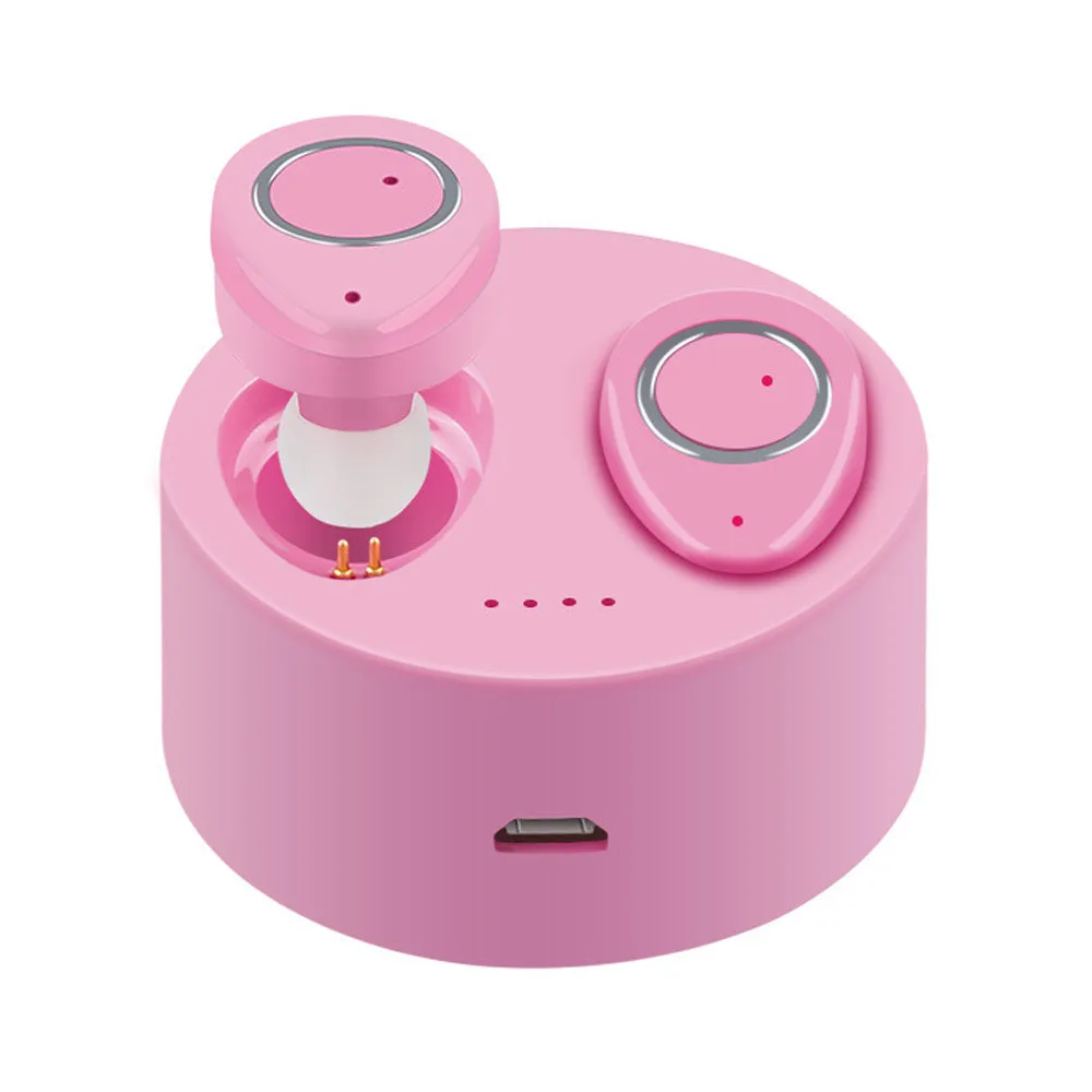 PINK Bluetooth-гарнитура Mini TWS Twins беспроводные наушники-вкладыши стереонаушники дизайн для спорта легко переносится прочный F816 - Цвет: PINK