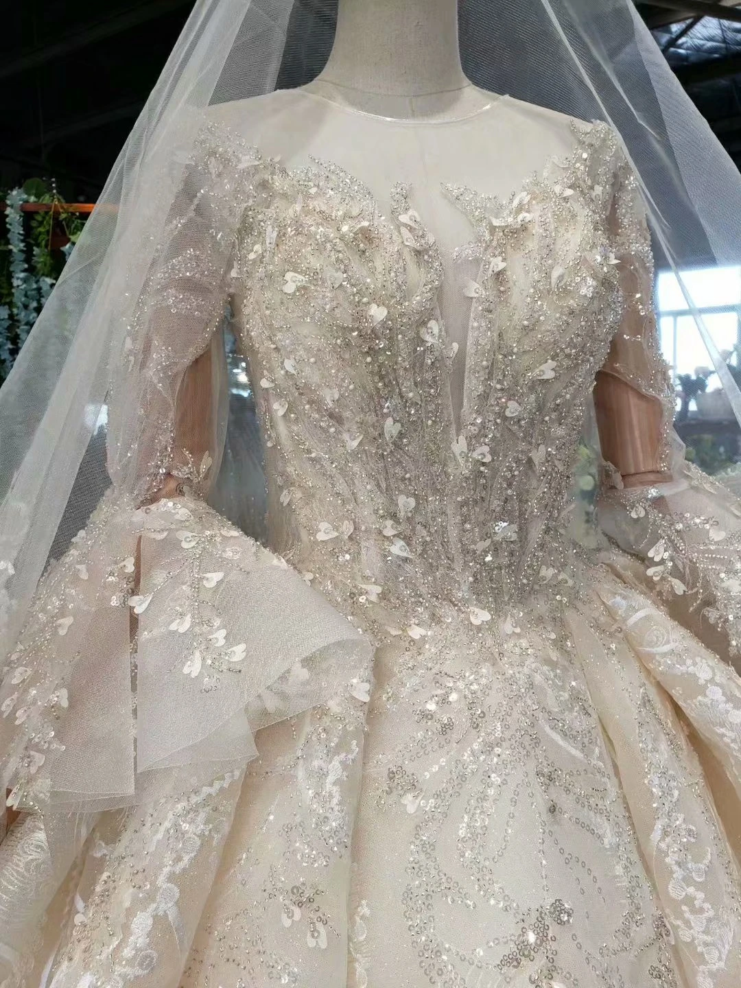 BacklakeGirls Vestidos De Novia свадебное платье принцессы с расклешенными рукавами Бальные Свадебные платья с аппликацией на заказ Suknia Slubna