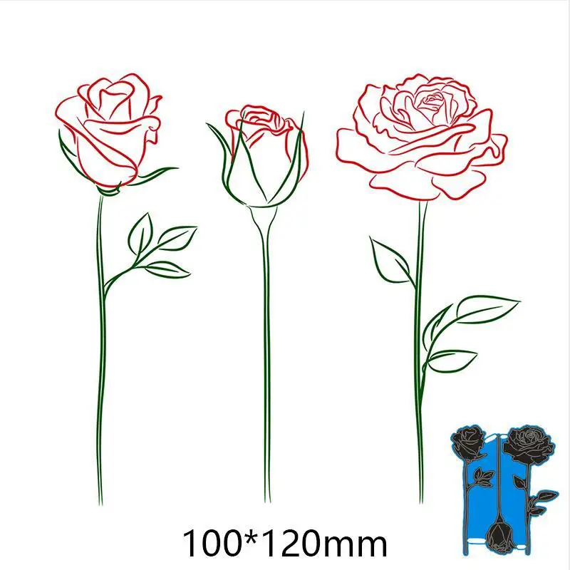 

3PCS/Set Roses Creative Metal Cutting Dies DIY Embossing Scrapbooking Cardmaking Lover