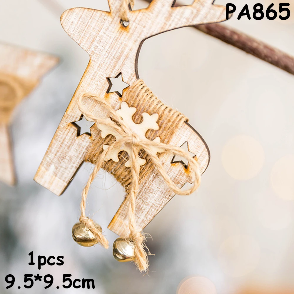 Рождественская звезда& Дерево& Лось деревянный кулон орнамент праздничный подарок на Рождество орнамент «Новогодняя елка» DIY орнамент висячие украшения - Цвет: PA865