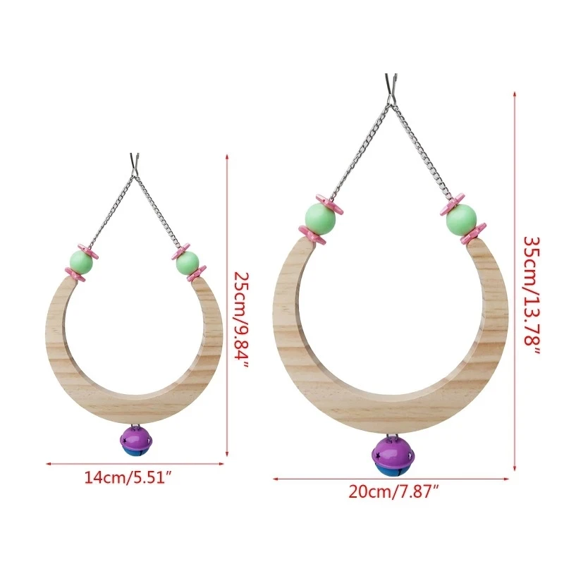 2 PCS Parrot Supplies Half Moon Shape Bird Toys & U Shape Parrot Sewing Cage Toys for Little Pet Birds Like Budgerigar or Canary