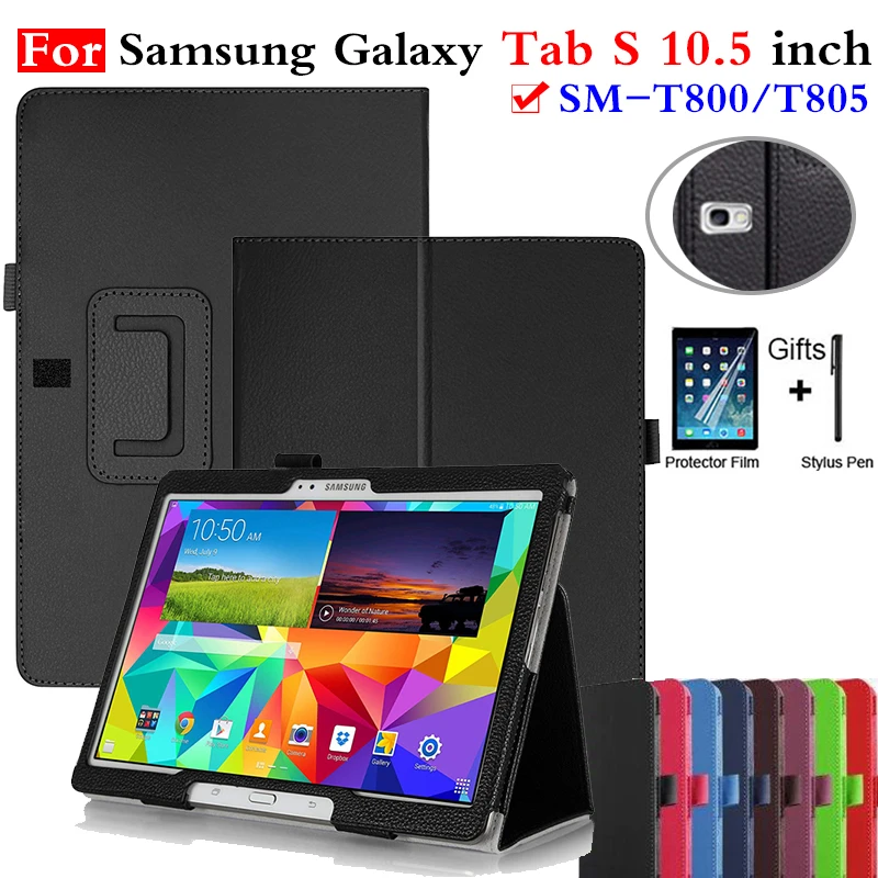Funda de piel sintética Para tableta Samsung Galaxy Tab S, protector inteligente de 10,5 pulgadas Tablet Tab S, T800, con bolígrafo|Fundas de tablets y libros electrónicos| -