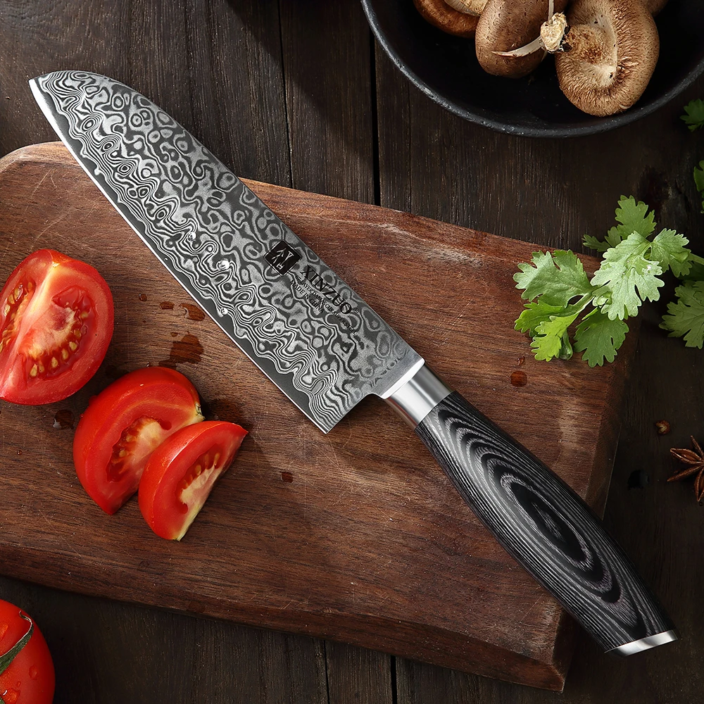 XINZUO Damascus Steel 7 inch Cleaver Knife, Professional Butcher Knife Sharp Chinese Chef Knife Chopping Knife Kitchen Knife Vegetable, Ergonomic