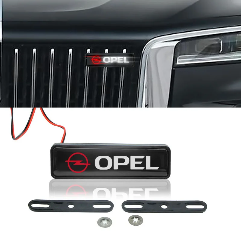 

1pcs Chrome Front Hood Grille Emblem LED Light Accessories for Opel Astra H G J Insignia Mokka Zafira Corsa Vectra C D Car Goods