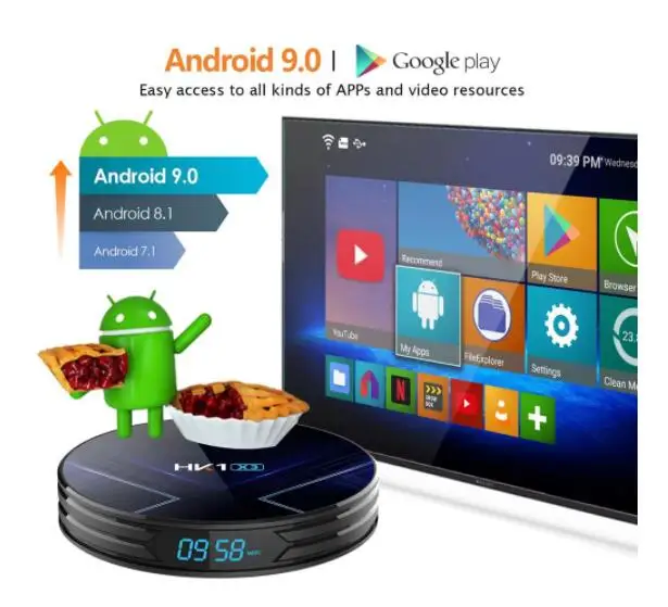 HK1 X3 Smart tv Box Android 9,0 4 Гб ОЗУ 128 ГБ Amlogic S905X3 2,4G 5G Wifi BT 4,0 1000M Youtube 8K телеприставка