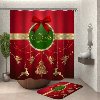 

Christmas Accessory Shower Curtain Waterproof Polyester Bathroom Curtain Decorazioni Natalizie