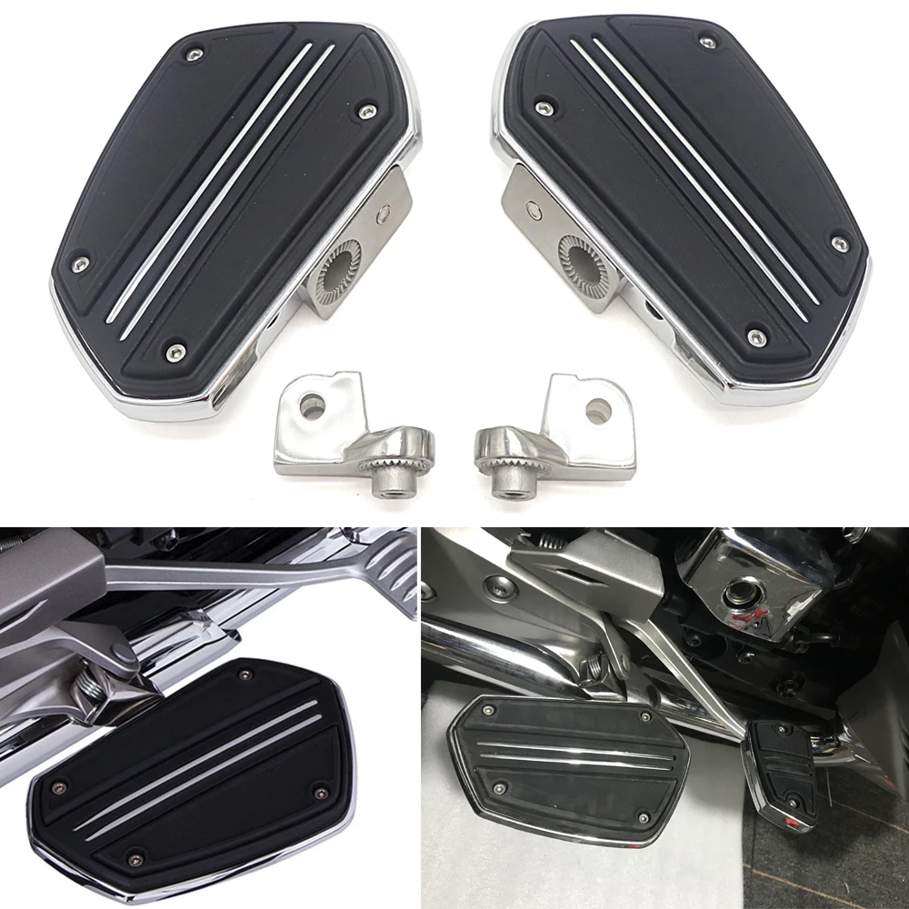 MotorcycleTwinRailFloorboardswDriverAdapterForHondaGoldwing