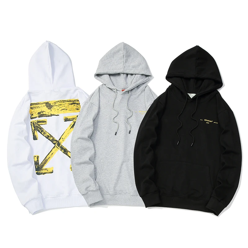

bronzing Arrow 19FW Off-White OW Men/Women Lovers models autumn winter Fashion Cotton Hooded jacket Hoodie Sweatshirt streetwear