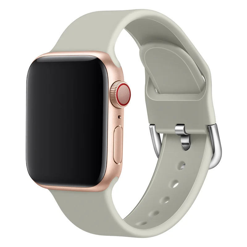 Ремешок для Apple Watch 44 мм 40 мм 38 мм 42 мм спортивный силиконовый браслет correa iwatch series 5 4 3 2 Аксессуары для Apple watch 4 - Цвет ремешка: 9 Rock ash