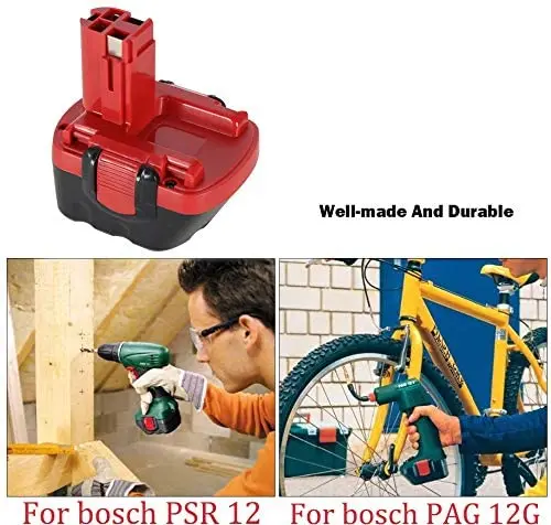 Batteria 12V 3600mAh TOPBATT Per Bosch - Ricambio Ni-MH Per Utensili BAT043, BAT045, PSR12VE-2 - Foto 3