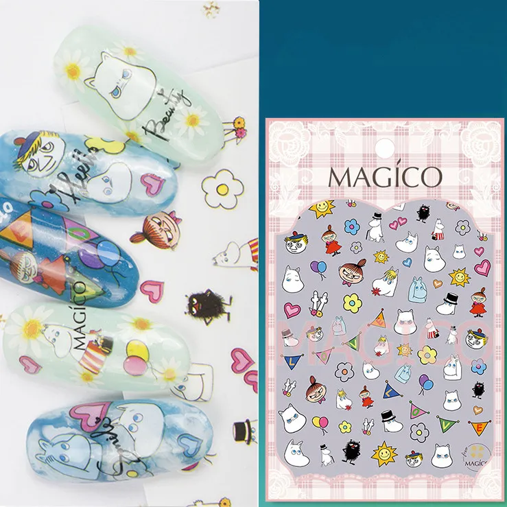 Наклейка для ногтей с персонажем мультфильма Водонепроницаемая Мода moomin мультфильм игрушка милый стикер для ногтей Декор фильм
