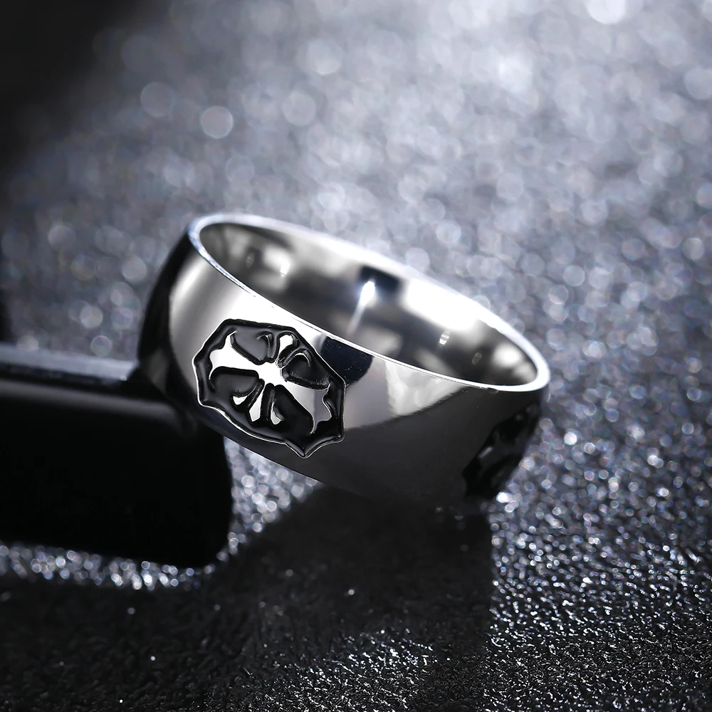 8 мм титановые кольца для мужчин и женщин подарок на день рождения треугольный узор дискретное кольцо - Цвет основного камня: JRV3023 8mm