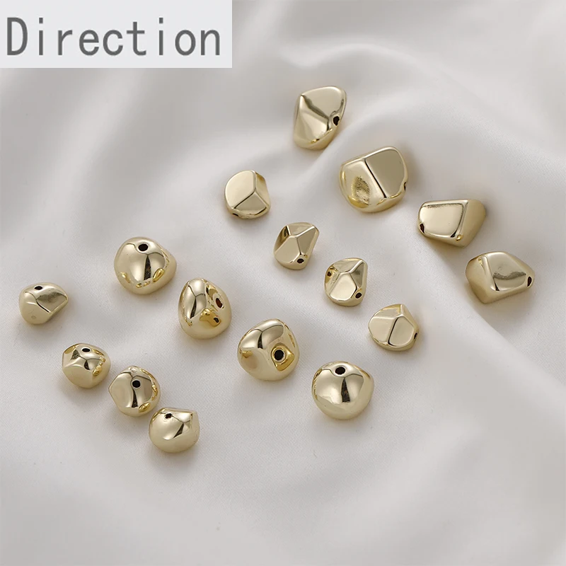 Mini Irregular Golden Peas Straight Hole diy Handmade Resin Necklace Ear Jewelry Bracelet Handmade Material Accessories