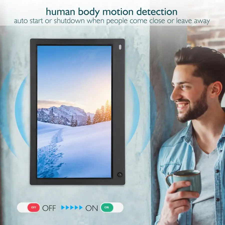 Марко цифровой 12,5 дюймовый экран HDMI ips многофункциональная цифровая фоторамка обнаружения человека 1080P Пульт дистанционного управления