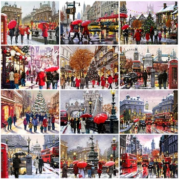 

Evershine 5D DIY Diamond Embroidery Street Full Square Diamond Painting City Landscape Cross Stitch Christmas Decor Gift