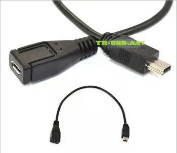 

USB 2.0 Micro mother pair mini Mini USB public charging data extension cable 25cm Android mobile phone data cable