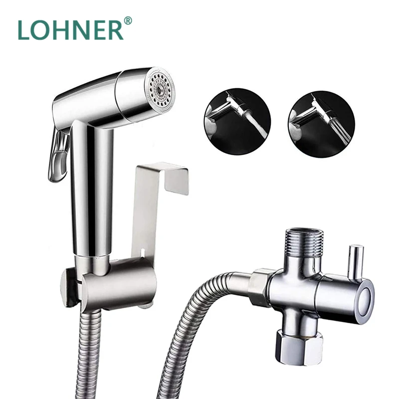 

Lohner Handheld Toilet Bidets Sprayer Set Wall Bracket ABS Hand Bidet Faucet for Bathroom Shower Head Self Cleaning