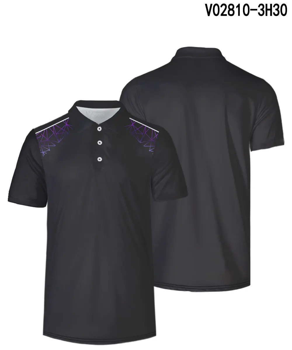 WAMNI Повседневная теннисная 3D рубашка поло, быстросохнущая черная свободная дышащая Спортивная футболка с отложным воротником, уличная одежда, черная рубашка поло - Цвет: V02810