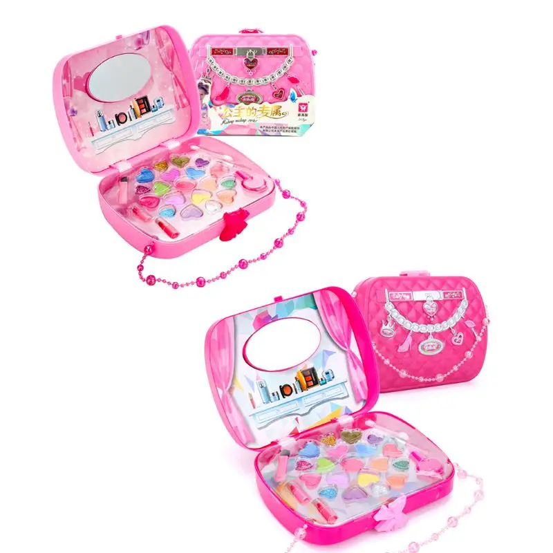 

1Set Children Pretend Makeup Game Toys Hair Dryer Lipstick Girl Play House Makeup Handbag Toy Simulation Drama Props Kids Gifts