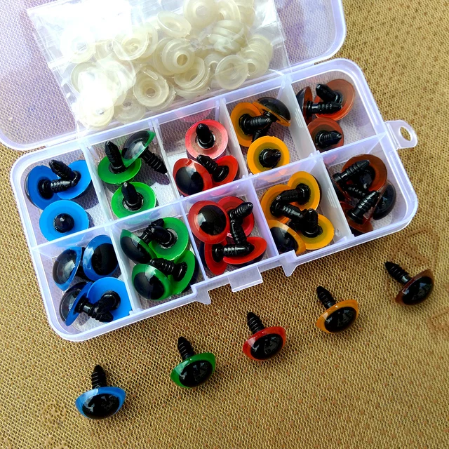 8mm/14mm/16mm/ Plastic Big Safety Eyes For Toys Amigurumi Animal Crochet Toys Puppets Doll With Washers 2