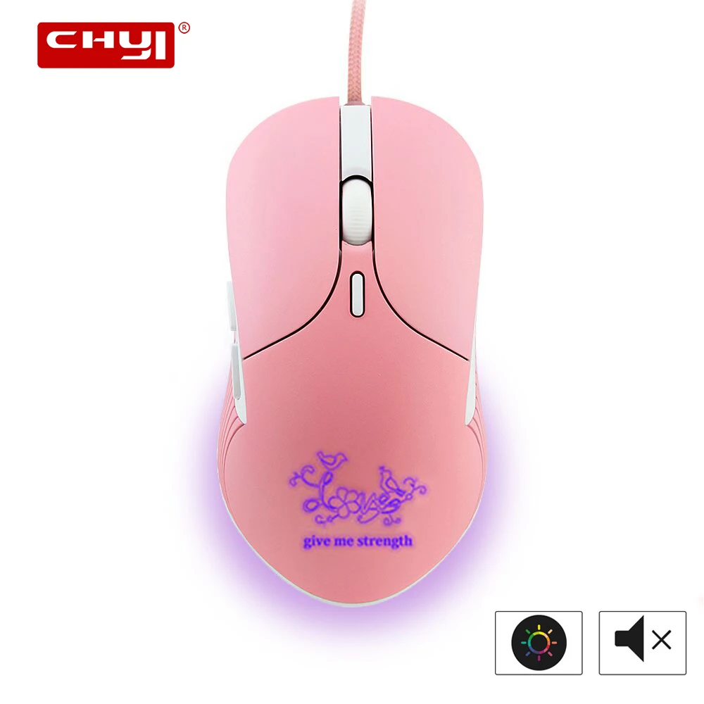 CHYI Gaming Silent Mouse With Colorful LED 3D USB Optical Computer Mause 3200 DPI 6 Buttons Wired Mice For Gamer Laptop Desktop |