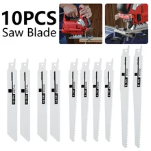 10pcs Reciprocating Saw Blades Saber Saw Handsaw Multi Saw Blade for Cutting Wood Metal PVC Tube Power Tools Accessories dremel