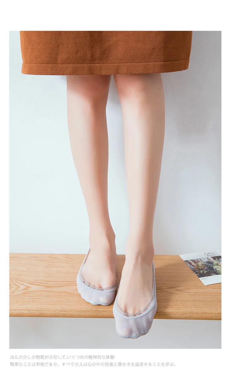 Spring And Summer Socks Women's Japanese-style Thin Low-Cut Lace-up Viscose WOMEN'S Socks Sweat Absorbing Looped Pile End Women'