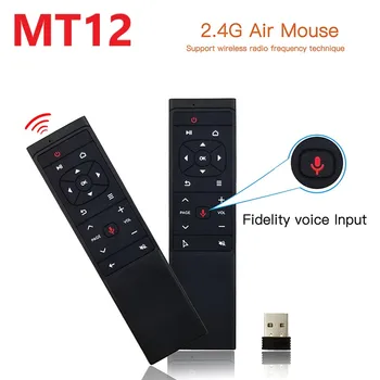 

MT12 Wireless Air Mouse Mini Wireless Keyboard Voice Infrared Learning 6-axis Gyroscope TV Remote Control for Android Laptop