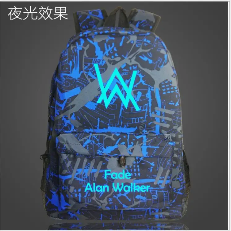 Светящийся рюкзак Alan Walker для подростков, модные школьные сумки для мальчиков и девочек, рюкзак для ноутбука, детские сумки для книг, повседневный рюкзак для путешествий
