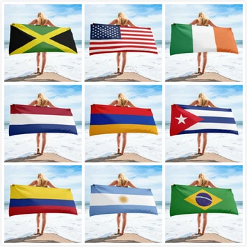 

Flag Printed Beach Towel Microfiber Bath Towel For Adult Reactived Printed Beach Towel Drying Toalla Bathroom 70*150cm 24style