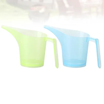

2pcs Cup Measuring Funnel Pitcher Candy Color with Scale Daily Kitchen Ware Supplies (Random Color)