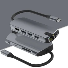 Basix USB-C концентратор типа C концентратор к USB 3,0 Thunderbolt 3 HDMI RJ45 адаптер для MacBook Pro samsung Galaxy S9 S10 USB C концентратор