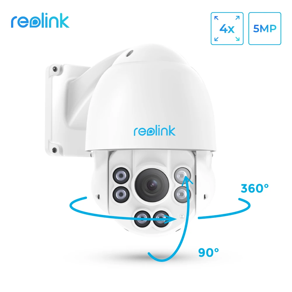 US $194.39 Reolink Ip Camera Ptz Poe 5mp PanTilt 4x Optical Zoom Night Vision Sd Card Slot Ip66 Waterproof Security Camera Rlc4235mp