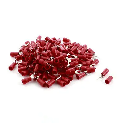 

150PCS Red Insulated Furcate Fork Terminals Cable Lug AWG16-14 SV2-4