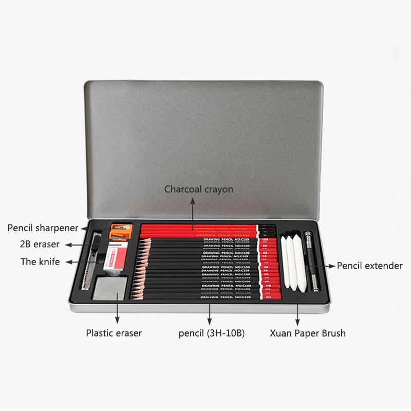 30 шт. набор карандашей для эскизов Профессиональный набросок рисунок карандаши школьные товары для рукоделия