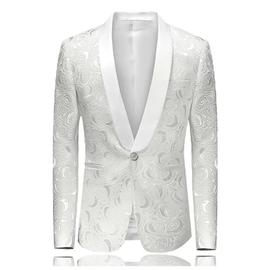 Модный бренд мужской костюм куртки Slim Fit Свадебное платье для вечеринки мужской пиджак Размер 5XL формальная мужская одежда - Цвет: bai  se  8660