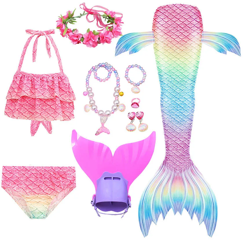 Детский купальник с хвостом русалки для девочек купальный костюм моноластами
