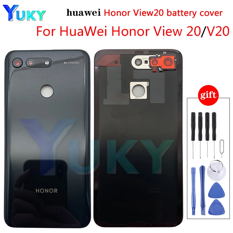 Для Huawei Honor View 20 V20 Крышка батарейного отсека заднее стекло Корпус стеклянная