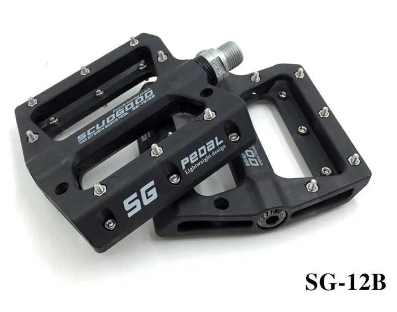 Фиксированная Шестерня педаль велосипеда нейлон волокно подшипник MTB горный велосипед ножной подшипник противоскользящие ноги Y шаговый щит - Цвет: black SG-12B