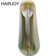 HAIRJOY синтетические волосы красочные Косплей Омбре 75 см длинные прямые Harajuku Лолита парик