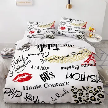 

Nordic Duvet Cover Sets 3D Custom Design Modern Bed Linen Pillow Covers 200*230cm Full Twin Double Queen Size White Beddings