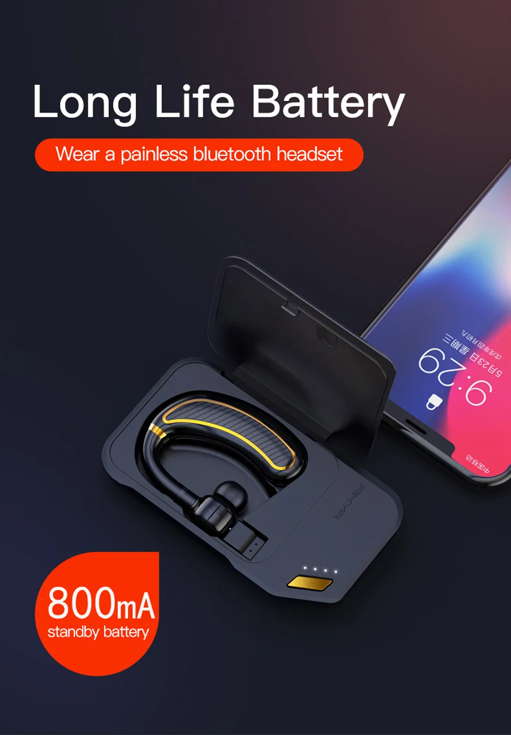 NEW TWS Bluetooth V5 0 Earphone Ear Hook Bluetooth Headset with HD Mic Long Standby Business Style Wireless For iPhone
