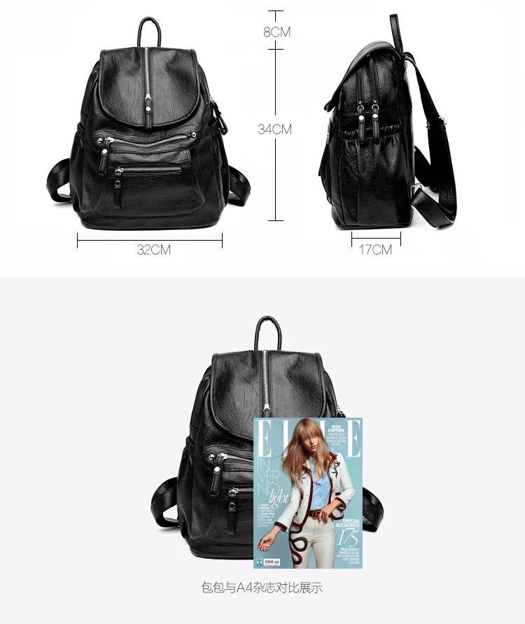 Женский рюкзак из высококачественной кожи, модные школьные рюкзаки для женщин, женская повседневная винтажная сумка на плечо с большой вместительностью