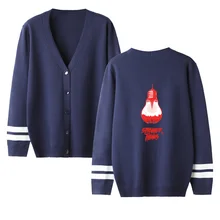 Новое прибытие странные вещи v-образным вырезом мужской свитер-кардиган/Женщины Весна Осень стиль свитер странные вещи Толстовка