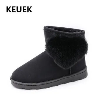 

New Winter Children Shoes Kids Snow Boots Warm Thick Plush Baby Toddler Flat Waterproof Girls Ankle Boots Kids Leather 02B