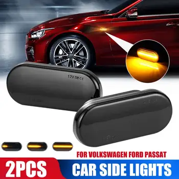

Vehemo 2PCS Signal Lamp Turn Signals Car Sign Light for DRL Side Lights NEW Auto Smoked Lens for VW Ford